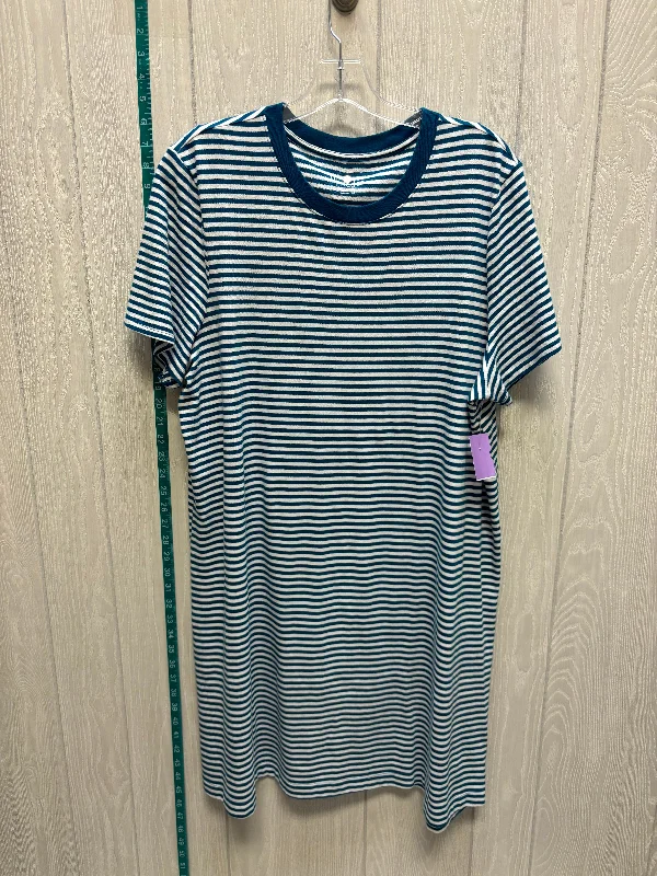 Striped Pattern Dress Casual Short Time And Tru, Size 1x