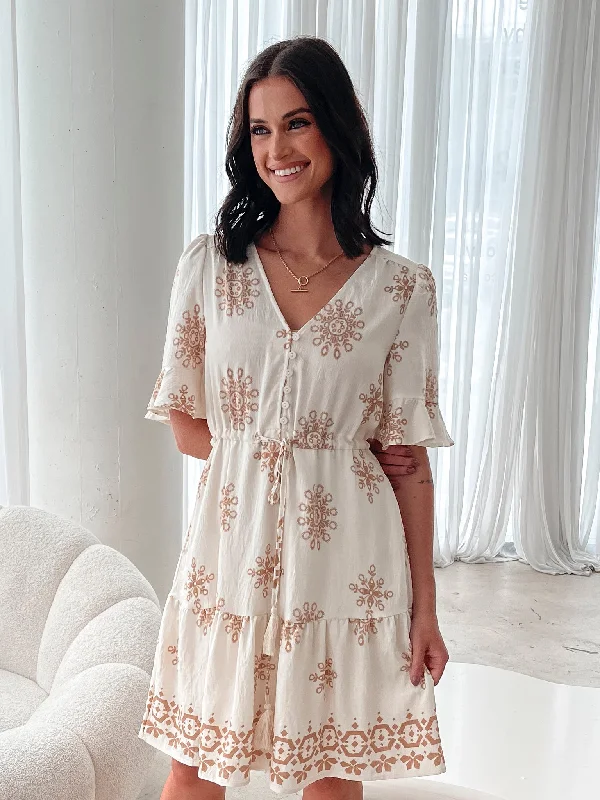 Althara Dress - Cream Print