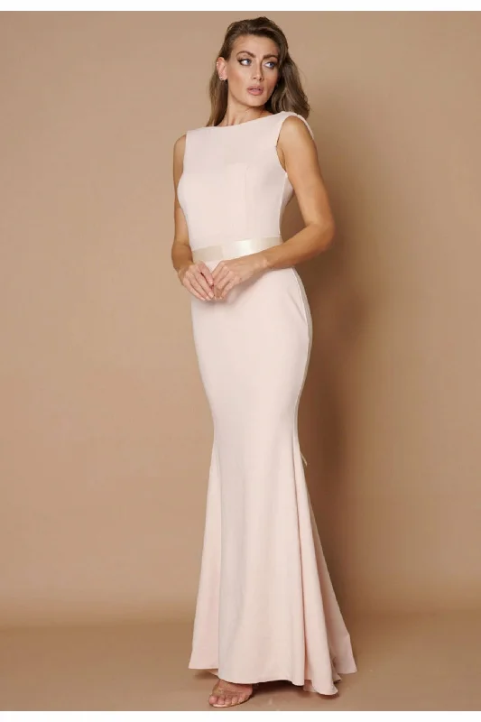 Saint A Eris Bridesmaid Maxi Fishtail Dress - Nude