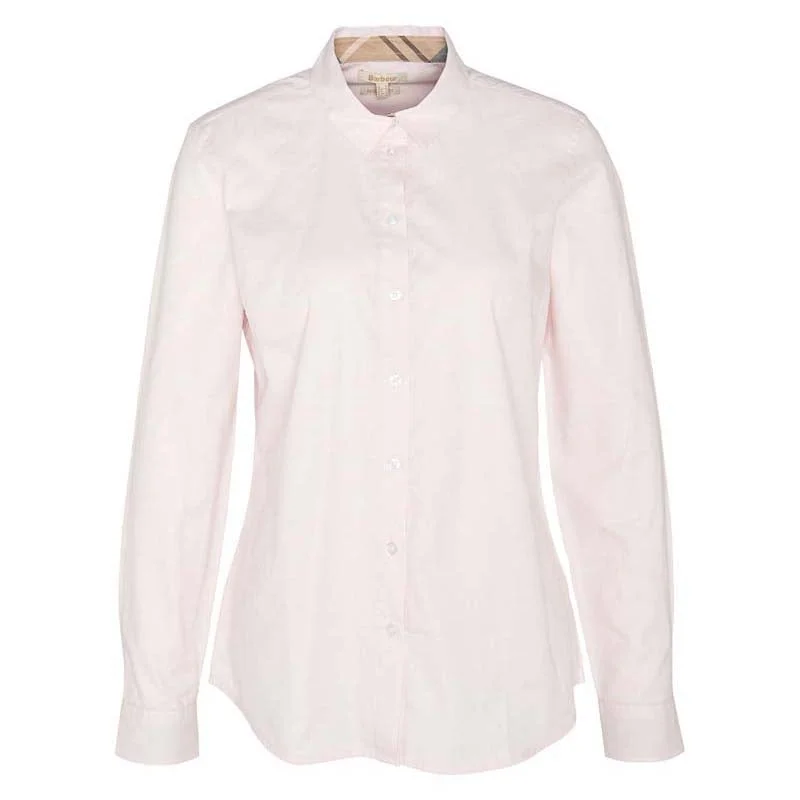 Barbour Derwent Ladies Shirt - Pink/Primrose Hessian Relaxed Fit Short Shirt