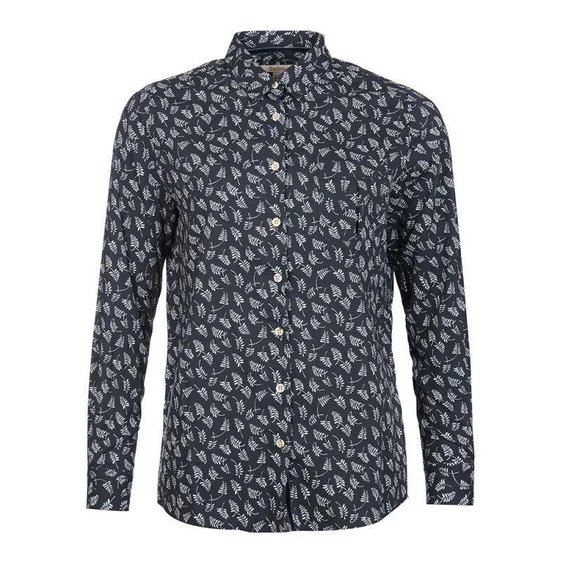 Barbour Ladies Vyne Shirt - Navy Fashionable Short Sleeve Shirt