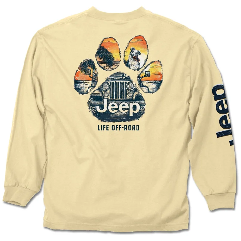 Jeep - Dog Paw Long Sleeve Shirt Comfortable Ribbed Short Sleeve