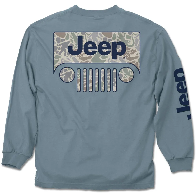 Jeep - Grille Camo Easter Egg Long Sleeve Shirt Comfortable Peplum Short Shirt