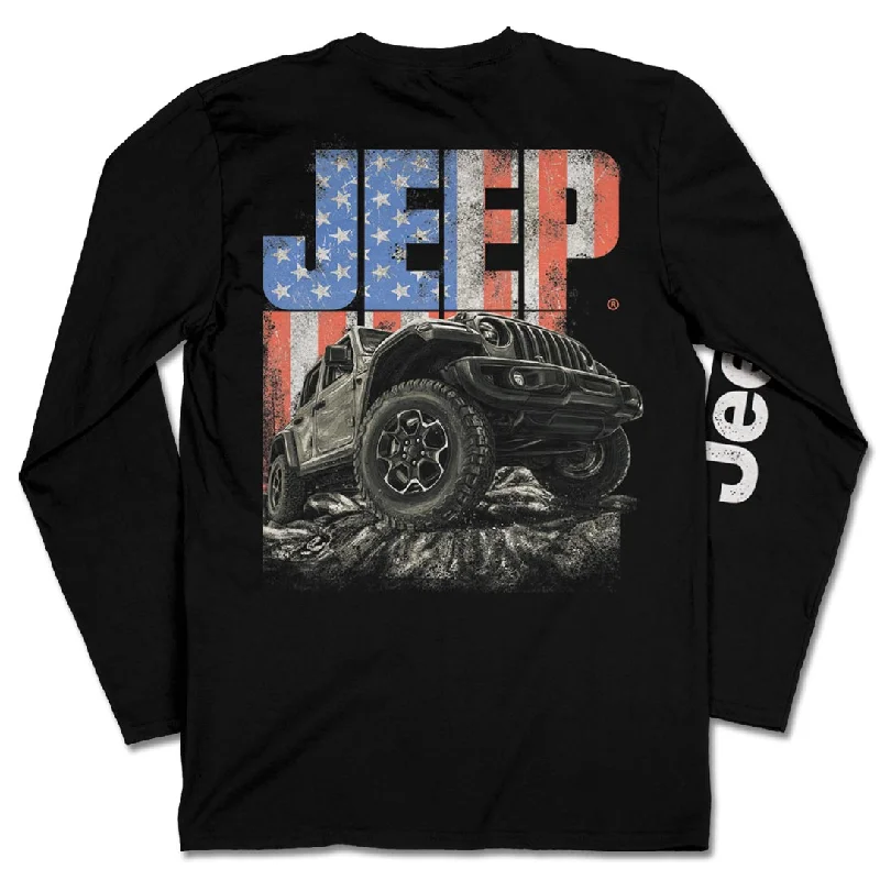 Jeep - USA Rocks Long Sleeve Shirt Comfortable Stretch Short Shirt