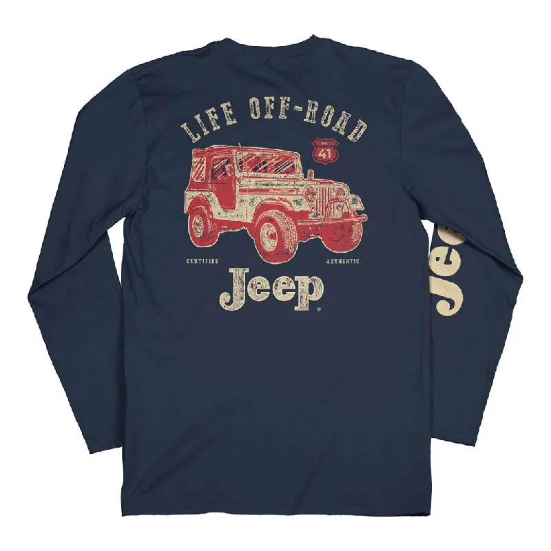 Jeep - Vintage Off-Road Long Sleeve Shirt Stylish Round Neck Shirt