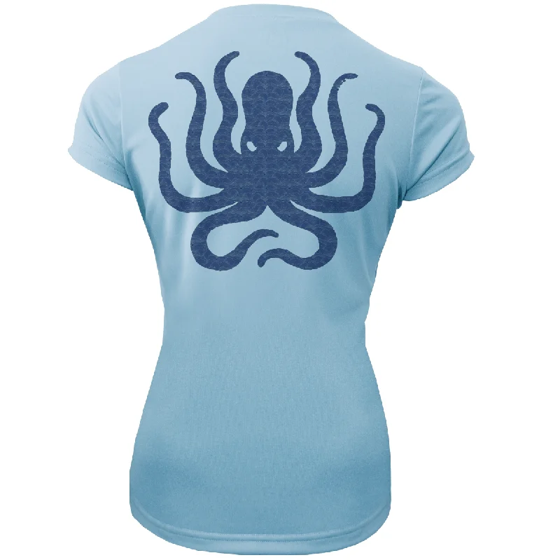 Key West, FL Kraken Women's Short Sleeve UPF 50+ Dry-Fit Shirt Modern Fit Short Sleeve