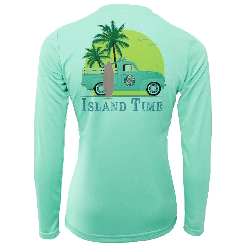 Key West Island Time Women's Long Sleeve UPF 50+ Dry-Fit Shirt Cozy Plain Short Sleeve