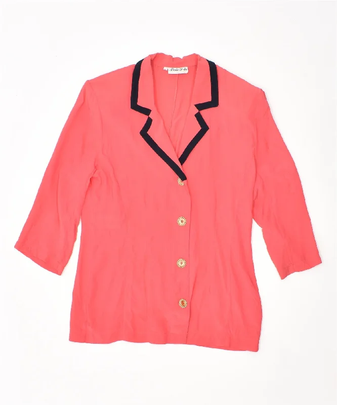 MISTA LETA Womens Shirt Blouse IT 42 Medium Pink Acetate Vintage Cozy Summer Short Shirt MISTA LETA Womens Shirt Blouse IT 42 Medium Pink Acetate Vintage Cozy Summer Short Shirt