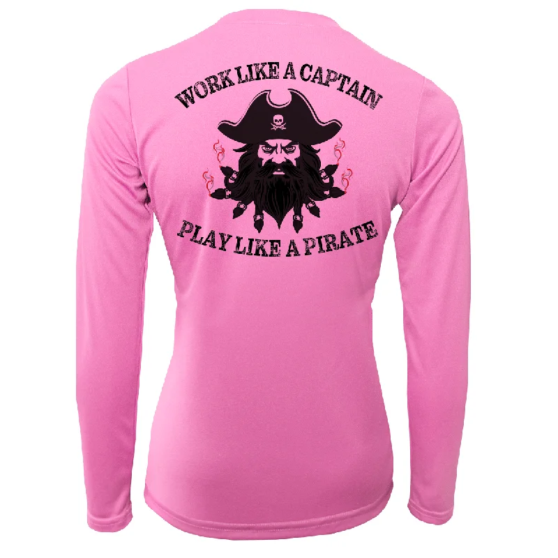 North Carolina Blackbeard Women's Long Sleeve UPF 50+ Dry-Fit Shirt Elegant Lace Short Sleeve