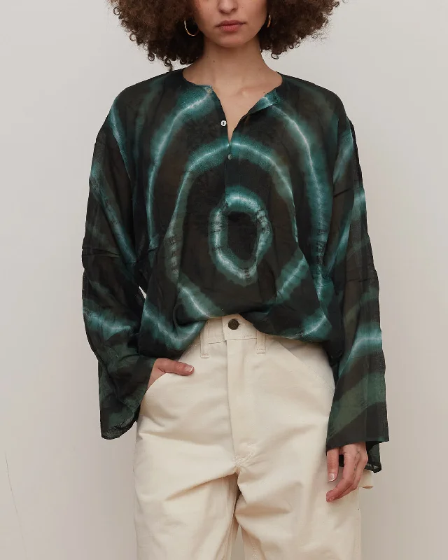 Tie-Dye Tunic Shirts Relaxed Fit Short Blouse