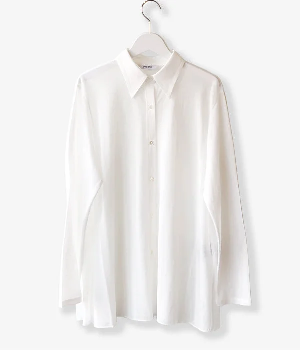 PHEENY/COTTON NYLON SEER SHIRT(WHITE) Chic Embellished Short Sleeve