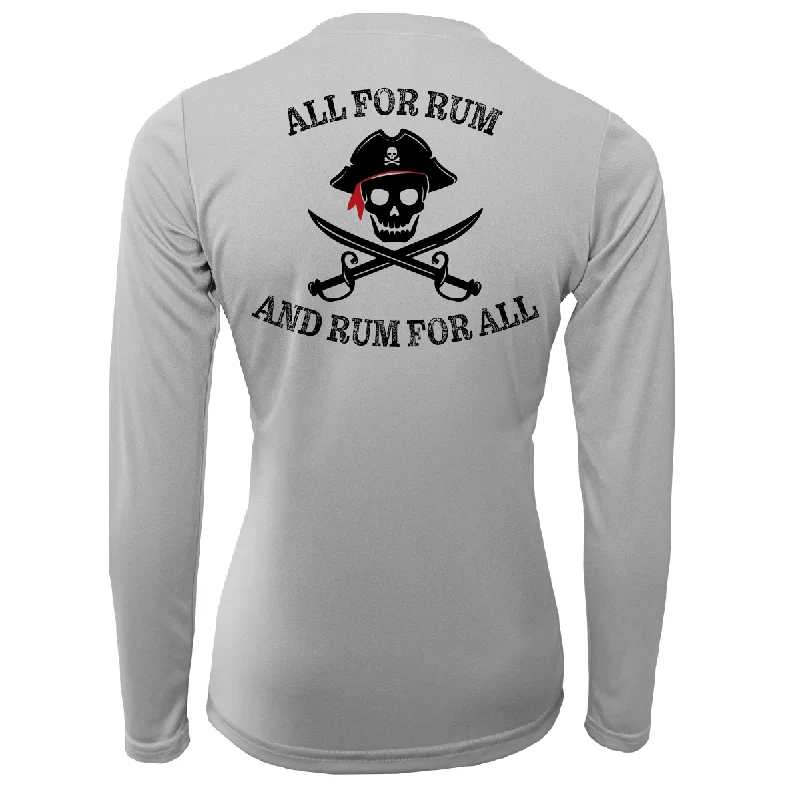 Saltwater Born "All for Rum and Rum for All" Women's Long Sleeve UPF 50+ Dry-Fit Shirt Cozy Knit Short Sleeve Top