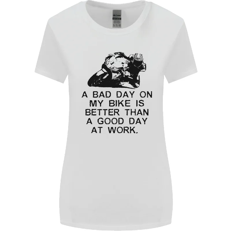 A Bad Day on My Bike Motorcycle Biker Womens Wider Cut T-Shirt Elegant Classic Vintage