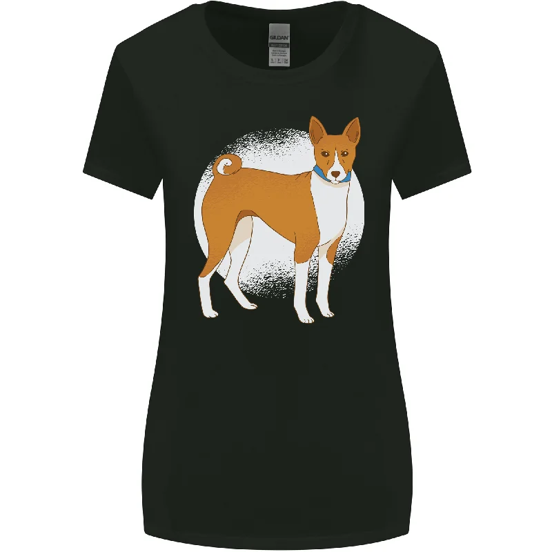 A Basenji Dog Womens Wider Cut T-Shirt Cashmere Blend Cotton Blend Poly Blend