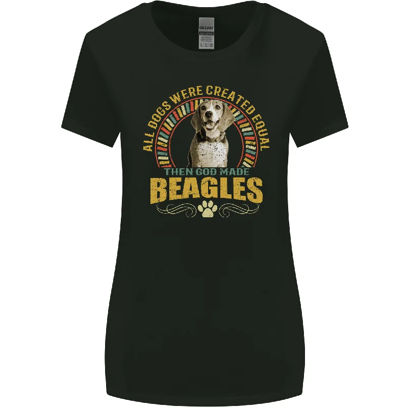 A Beagle Dog Womens Wider Cut T-Shirt Hooded Caped Shawl Collar