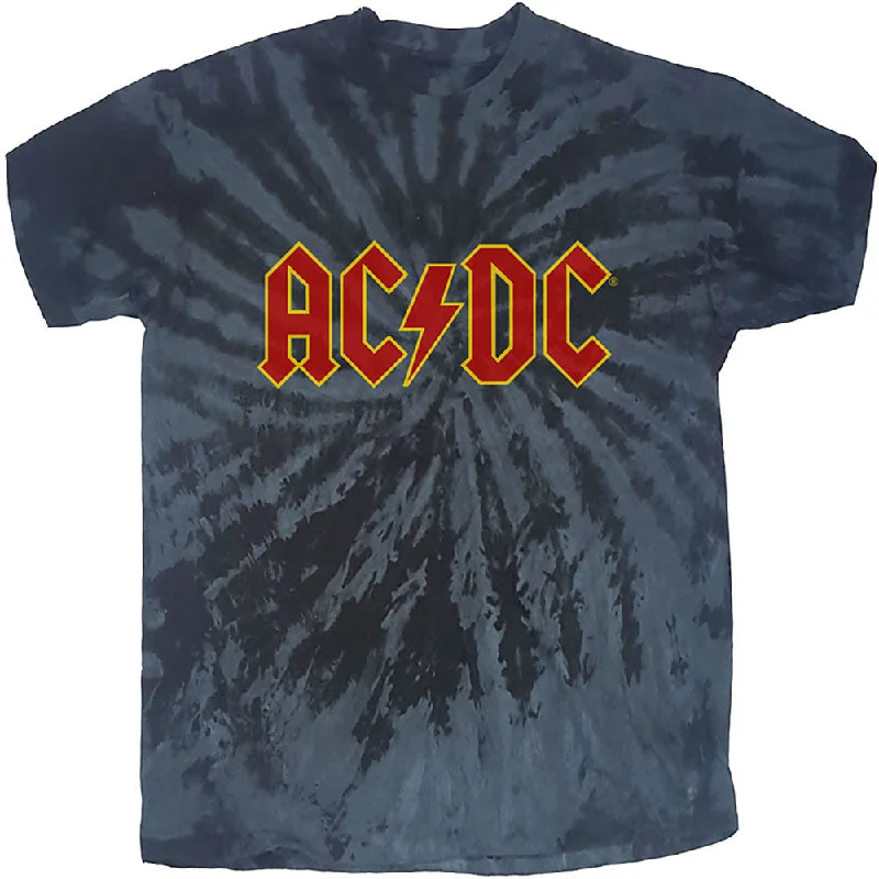 AC/DC | Official Band T-Shirt | Logo (Dip-Dye) Mesh Blend Leather Blend Suede Blend