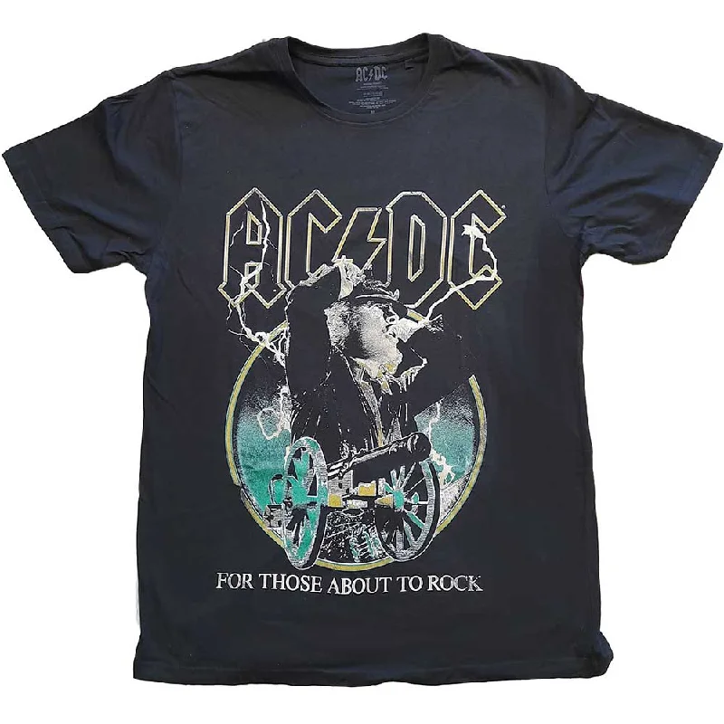 AC/DC | Official Band T-Shirt | For Those About To Rock Yellow Outlines Cozy Warm Stylish