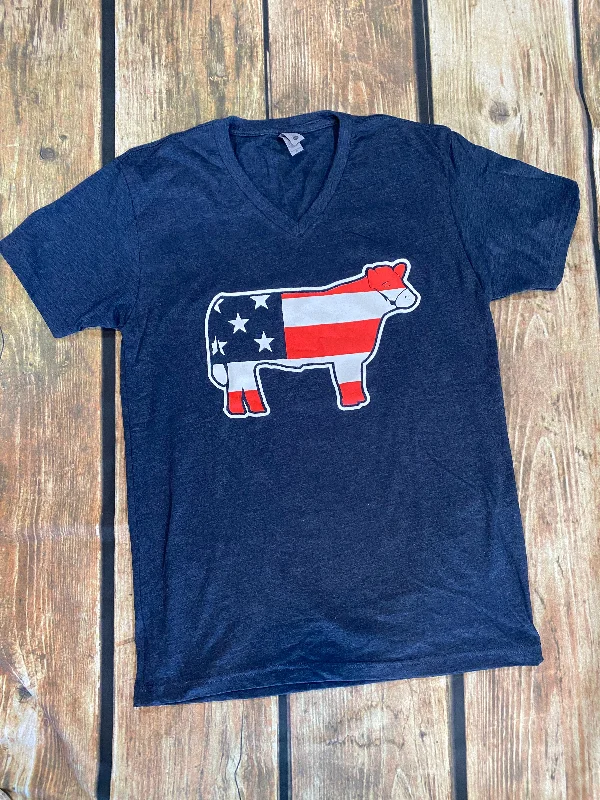 American Cow Tee Spandex Blend Rayon Blend Denim Blend