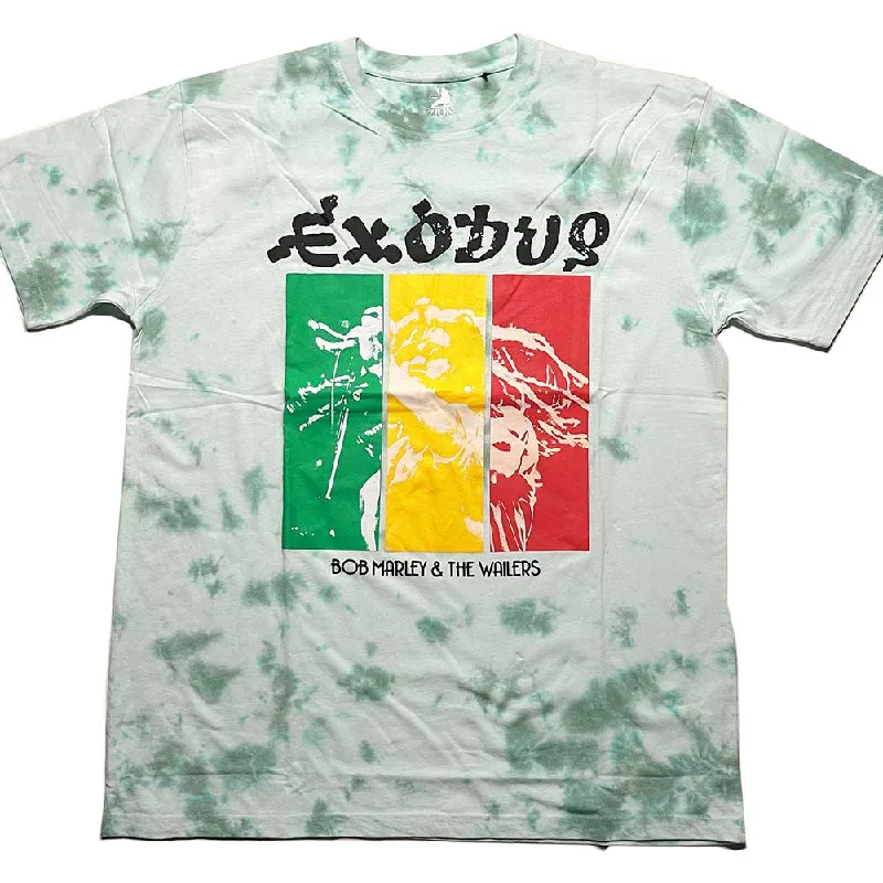 Bob Marley | Official Band T-Shirt | Rasta Colours (Dye-Wash) Real Fur Shearling Chenille