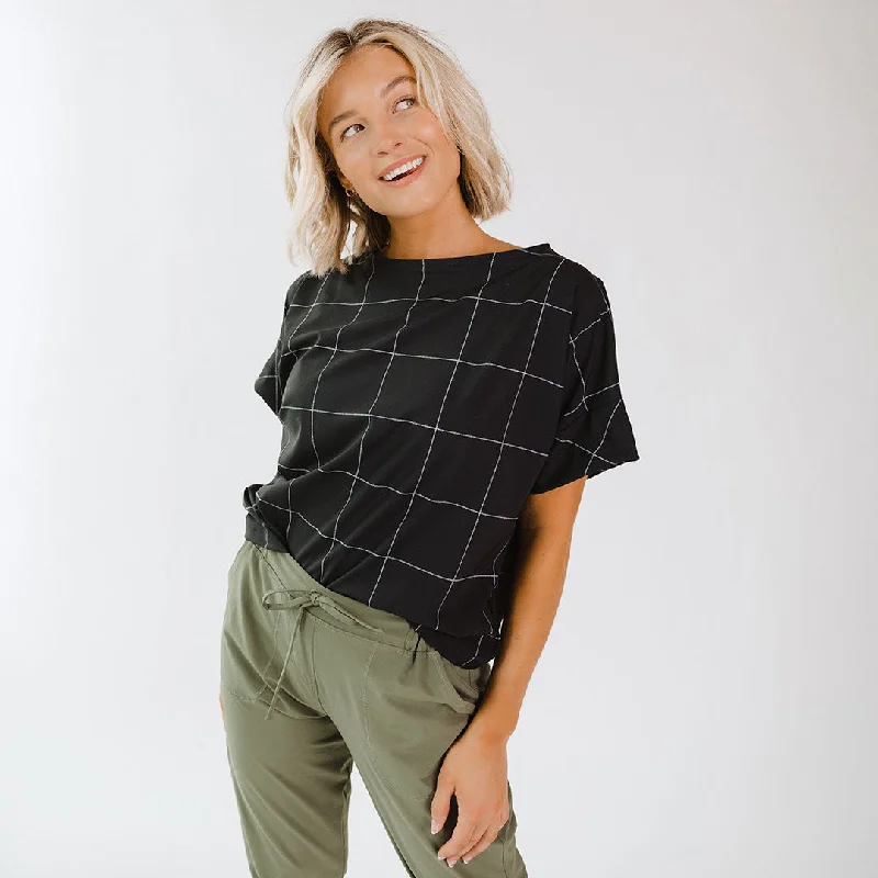 Boss Tee, Black Windowpane Modern Contemporary Chic