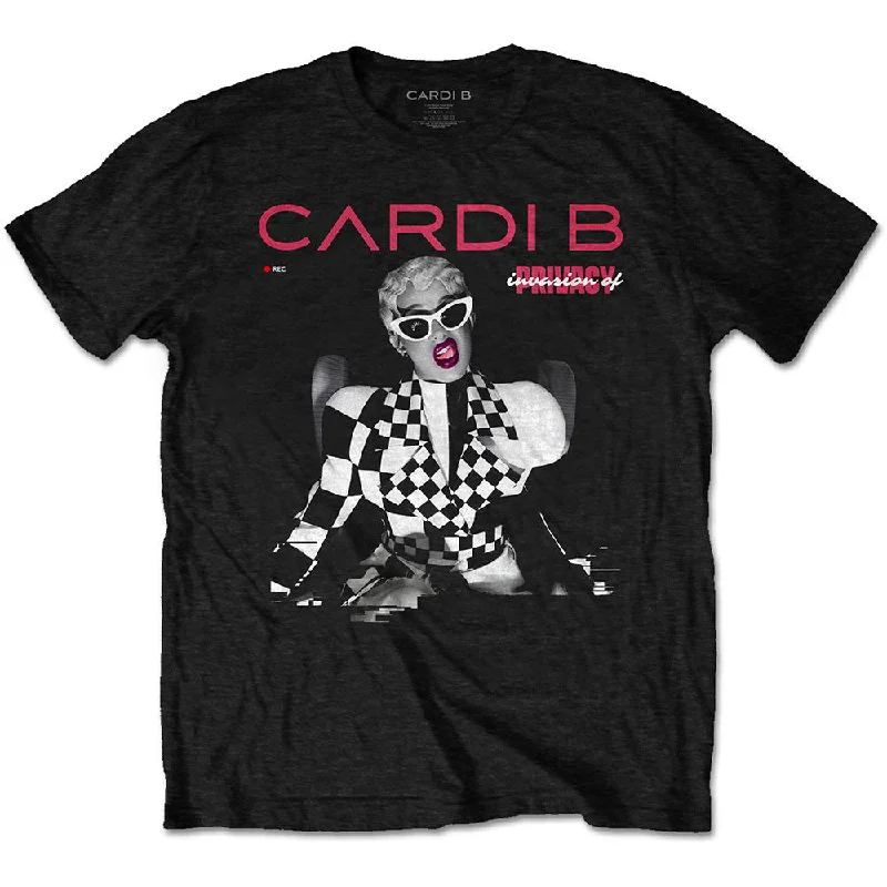 Cardi B | Official Band T-Shirt | Transmission V-Neck T-Shirt Long Sleeve Cotton