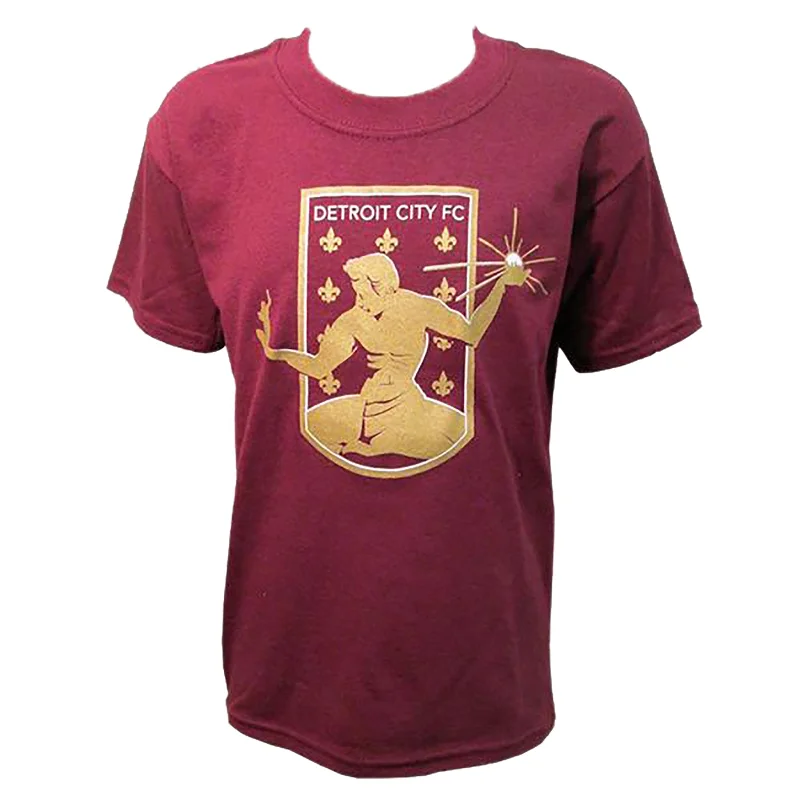 DCFC Youth Crest T-Shirt - maroon Mesh Canvas Denim