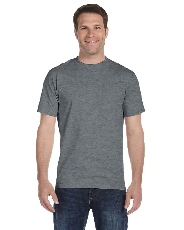 Gildan DryBlend 50/50 T-Shirt | Graphite Heather Ribbed T-Shirt High Neck Heavyweight