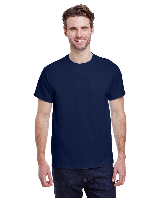 Gildan Ultra Cotton Heavyweight T-Shirt | Navy Collared Crew Neck Turtle Neck