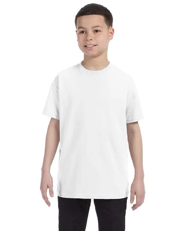 Gildan Youth Lightweight 100% Cotton T-Shirt | White Seamless Knitted Crochet