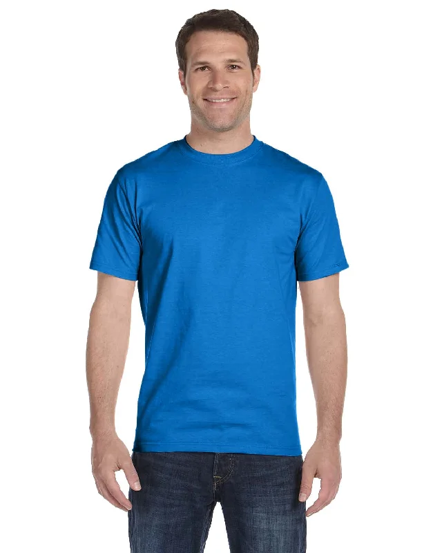 Hanes ComfortSoft 100% Cotton T-Shirt | Bluebell Breeze Welt Pockets Slit Pockets Flap Pockets