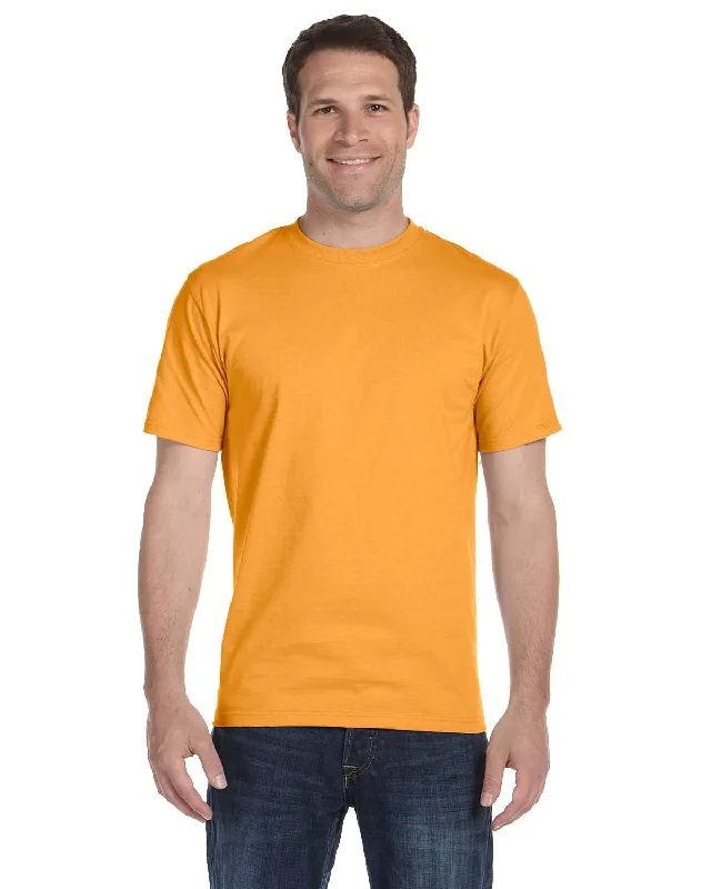 Hanes ComfortSoft 100% Cotton T-Shirt | Gold Front Pockets Side Pockets Patch Pockets