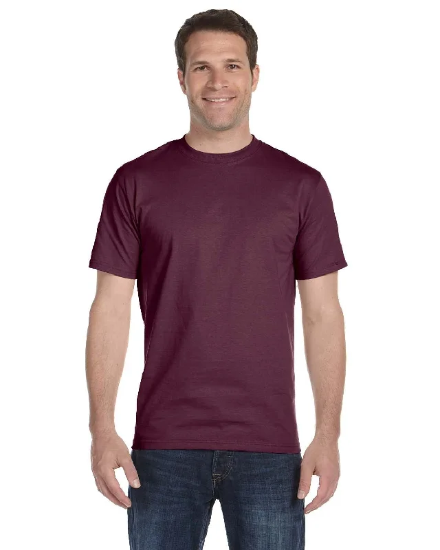 Hanes ComfortSoft 100% Cotton T-Shirt | Maroon Mesh Blend Leather Blend Suede Blend