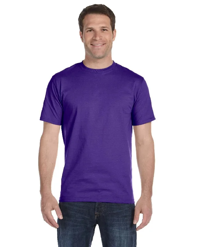 Hanes ComfortSoft 100% Cotton T-Shirt | Purple Welt Pockets Slit Pockets