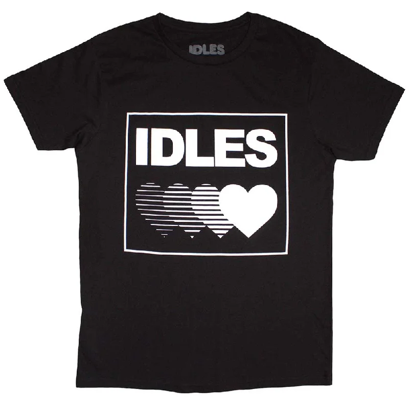 Idles | Official Band T-Shirt | Gradient Heart Hooded Caped Shawl Collar