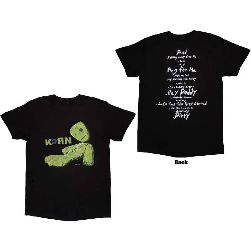 Korn | Official Band T-Shirt | Issues Tracklist (Back Print) Graphic Embroidered Appliqued