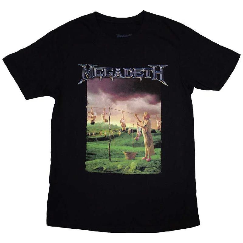 Megadeth | Official Band T-Shirt | Youthanasia Tracklist (Back Print) Beaded Sequined Faux Fur