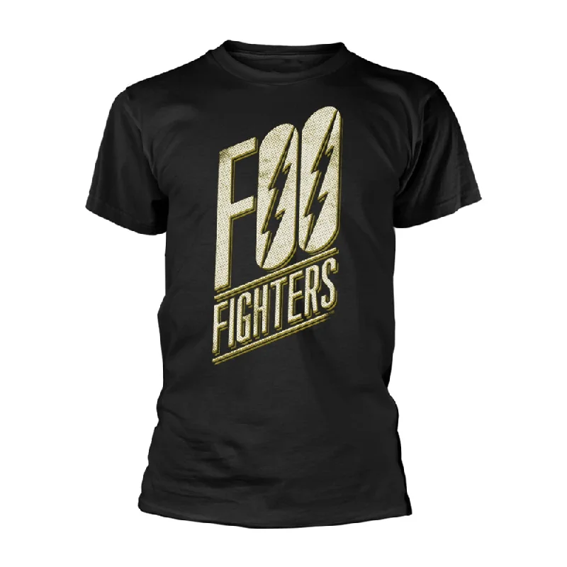 Foo Fighters Unisex T-shirt: Slanted Logo Striped Floral Plaid