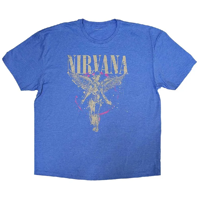 Nirvana | Official Band T-Shirt | In Utero blue Zippered Buttoned Snapped