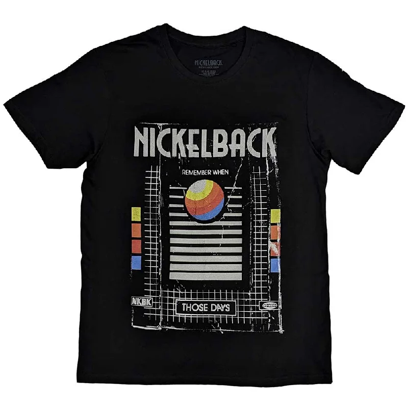 Nickelback | Official Band T-Shirt | Those Days VHS Notch Collar Peter Pan Collar Cowl Neck