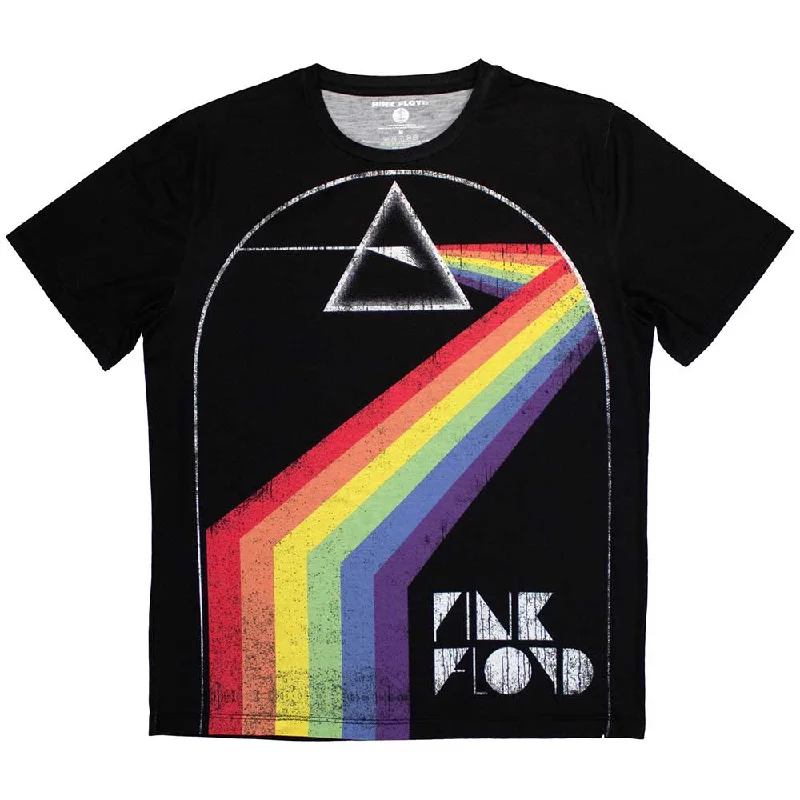 Pink Floyd | Official Band Sublimation T-Shirt | Prism Arch Print Jacquard Patchwork