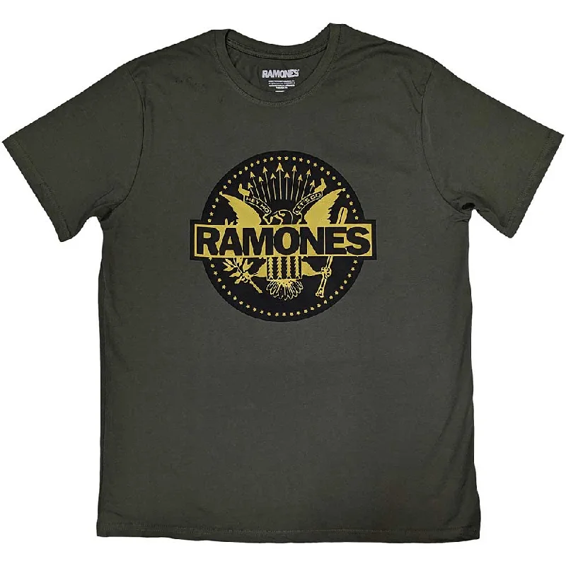 Ramoness | Official Band T-Shirt | Gold Seal Green Polka Dot Checkered Tartan