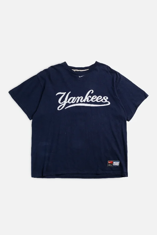 Vintage NY Yankees MLB Tee - L Thin T-Shirt Open Front Quick Dry