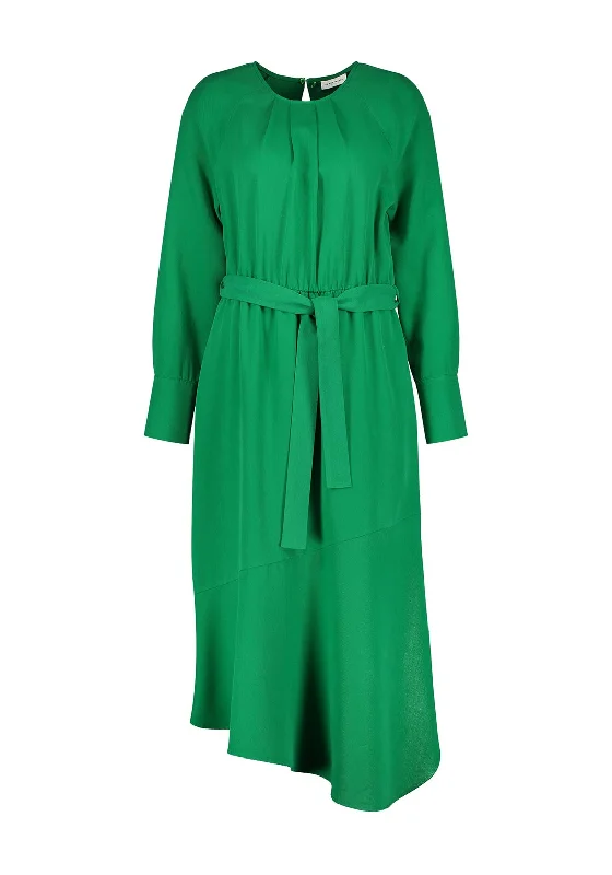 Gerry Weber Asymmetric Hem Midi Dress, Green Comfortable Knitwear Midi Dress