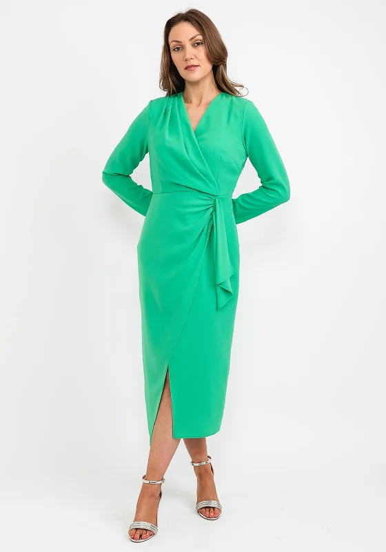 Kameya Faux Wrap Midi Dress, Shamrock Cozy Knit Midi Dress