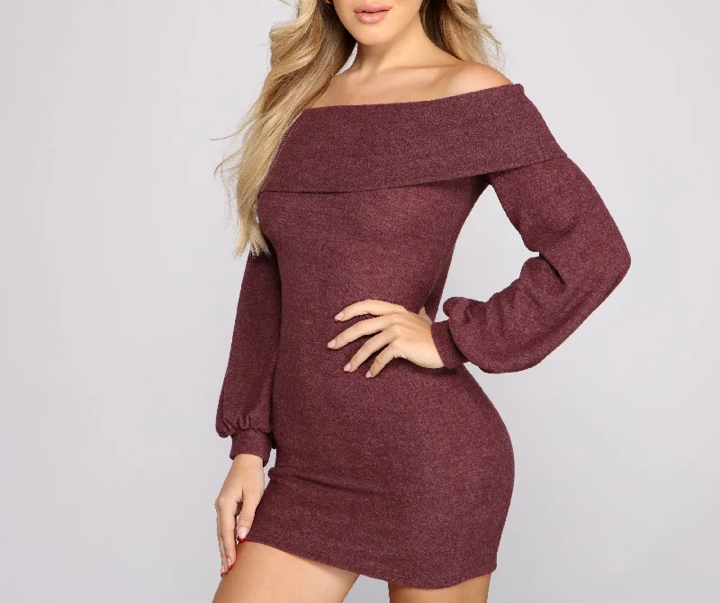 Major Crush Cozy Mini Dress Cozy A-Line Mini Dress