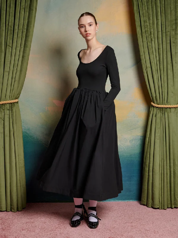 Prima Ballerina Midi Dress Elegant Velvet Midi Dress