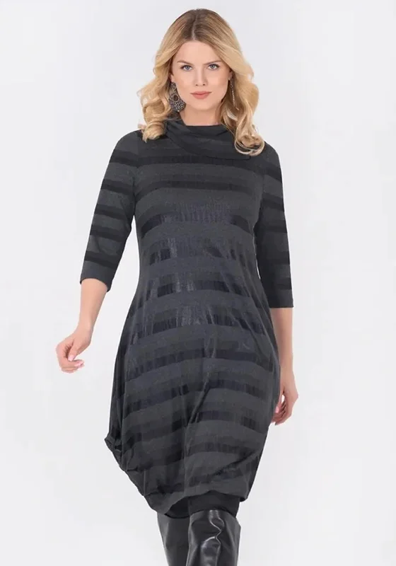 Ever Sassy Balloon Hem Jersey Midi Dress, Charcoal Cozy Tie-Dye Midi Dress