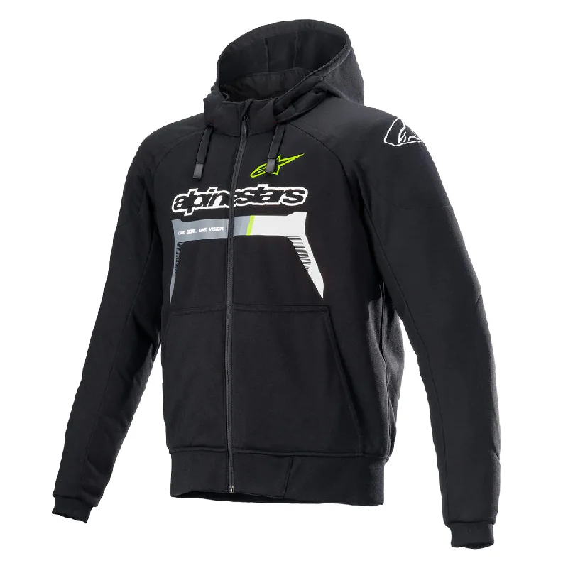 Alpinestars - Chrome Ignition Black/Yellow Hoody Hoodie with Set-In Sleeves Structured Classic