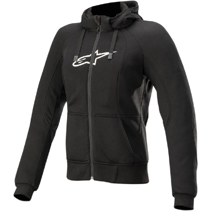 Alpinestars - Stella Chrome Black Sports Road Hoody Hoodie with Cropped Fit Short Trendy