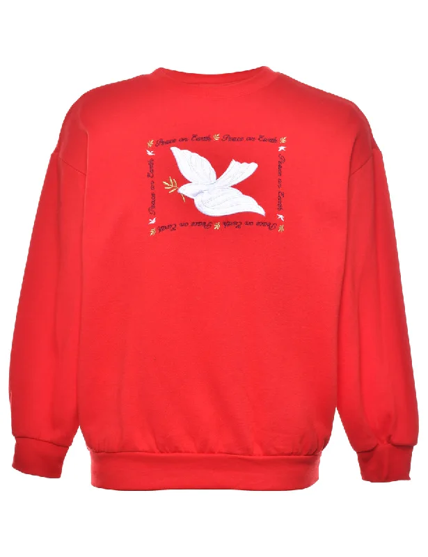 Animal Design Christmas Sweatshirt - M Hoodie with Hem Elastic Stretchable Comfortable